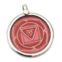 Root Chakra Painting Pendant Silver
