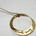 I Love You More Necklace 17 inches Gold Tone Brass Recycled