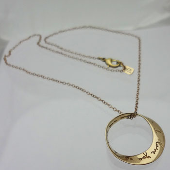 I Love You More Necklace Recycled Brass Gold tone #2