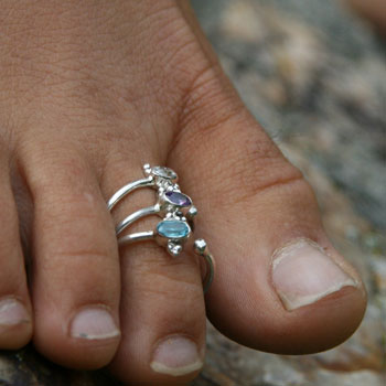 Bling Bling Toe Ring Silver with CZ stone #3